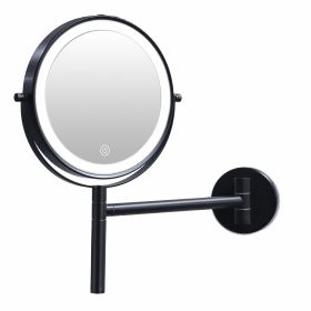 8 Inch 3 Colors LED Lighted, Wall Mounted Makeup Mirror, Double Sided 1X /10X HD Magnifying, 360�� Swivel with Extension Arm