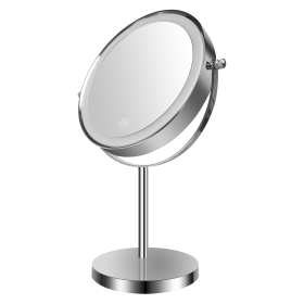 8-inch Makeup Mirror with Lights, Double Sided 1X/10X Magnifying Mirror, 3 Color Lighting Dimmable Vanity Mirror with 360�� Swivel