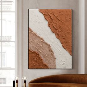 Textured Blush White And Brown Acrylic Wall Decor Art Poster Ocean Seaside Thick Gray And Black Oil Painting Simple Design Wall Art, Unframed. (Option: 60x90)