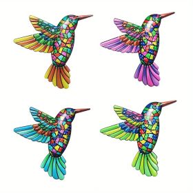 1pc/4pcs, Metal Hummingbird Wall Art Decor, Metal Birds Outdoor Wall Sculpture Decoration Hanging, Room Decor, Home Decor, Wedding Decor (style: Model ABCD)